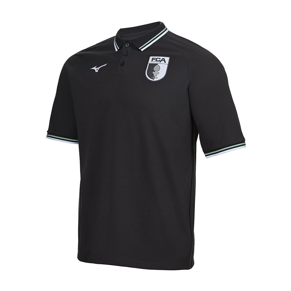 graues Poloshirt mit FCA und Mizuno Wappen