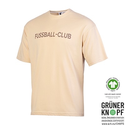 Vorderansicht des Fussball-Club T-Shirts in Beige