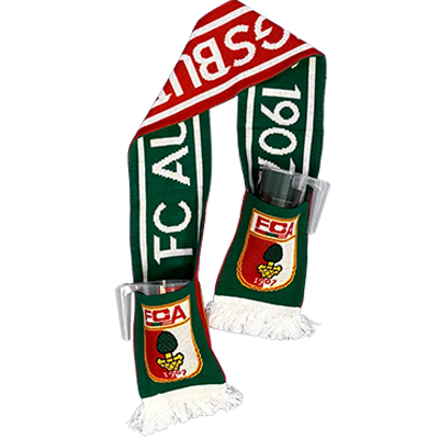 FCA-Becherschal mit integrierten Taschen, in denen Mehrwegbecher stecken.