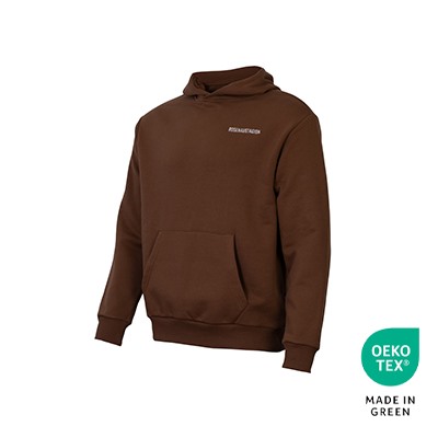 FCA Hoodie in braun mit weißem Rosenau Schriftzug Stick auf der linken Brust für Kinder